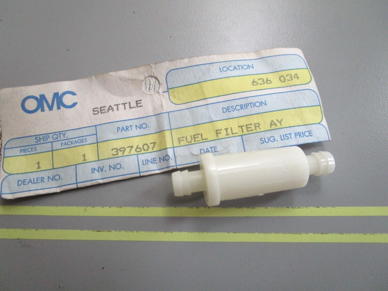 *NEW OEM* 0810 OMC Johnson Evinrude Fuel Filter 397607 0397607