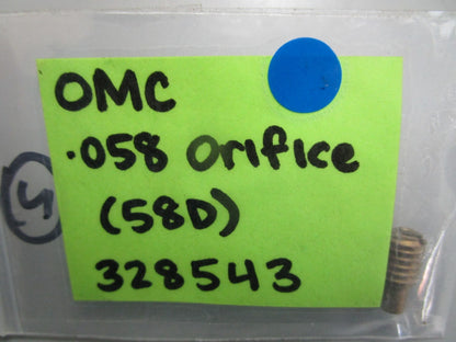 *NEW OEM* 0820 OMC Johnson Evinrude .058 Orifice (58D) 328543 0328543
