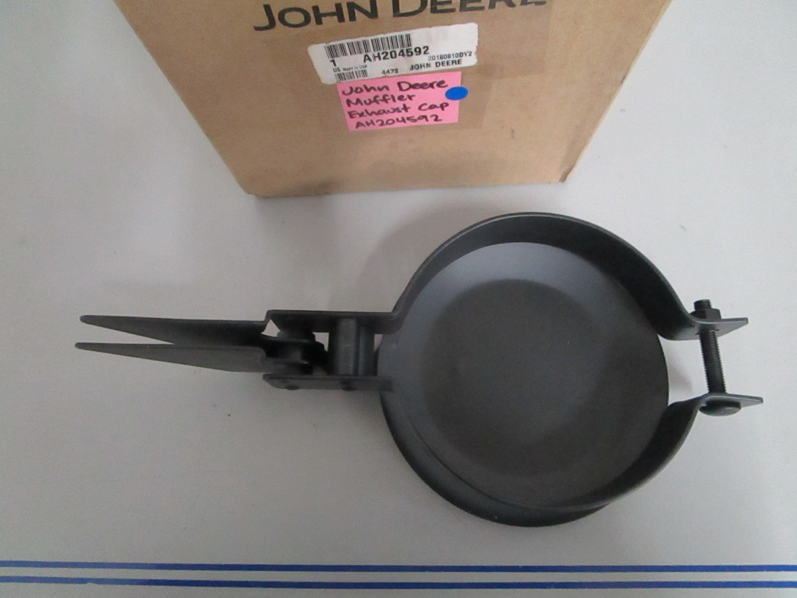 NEW OEM AH204592 John Deere Muffle Exhaust Cap 0820