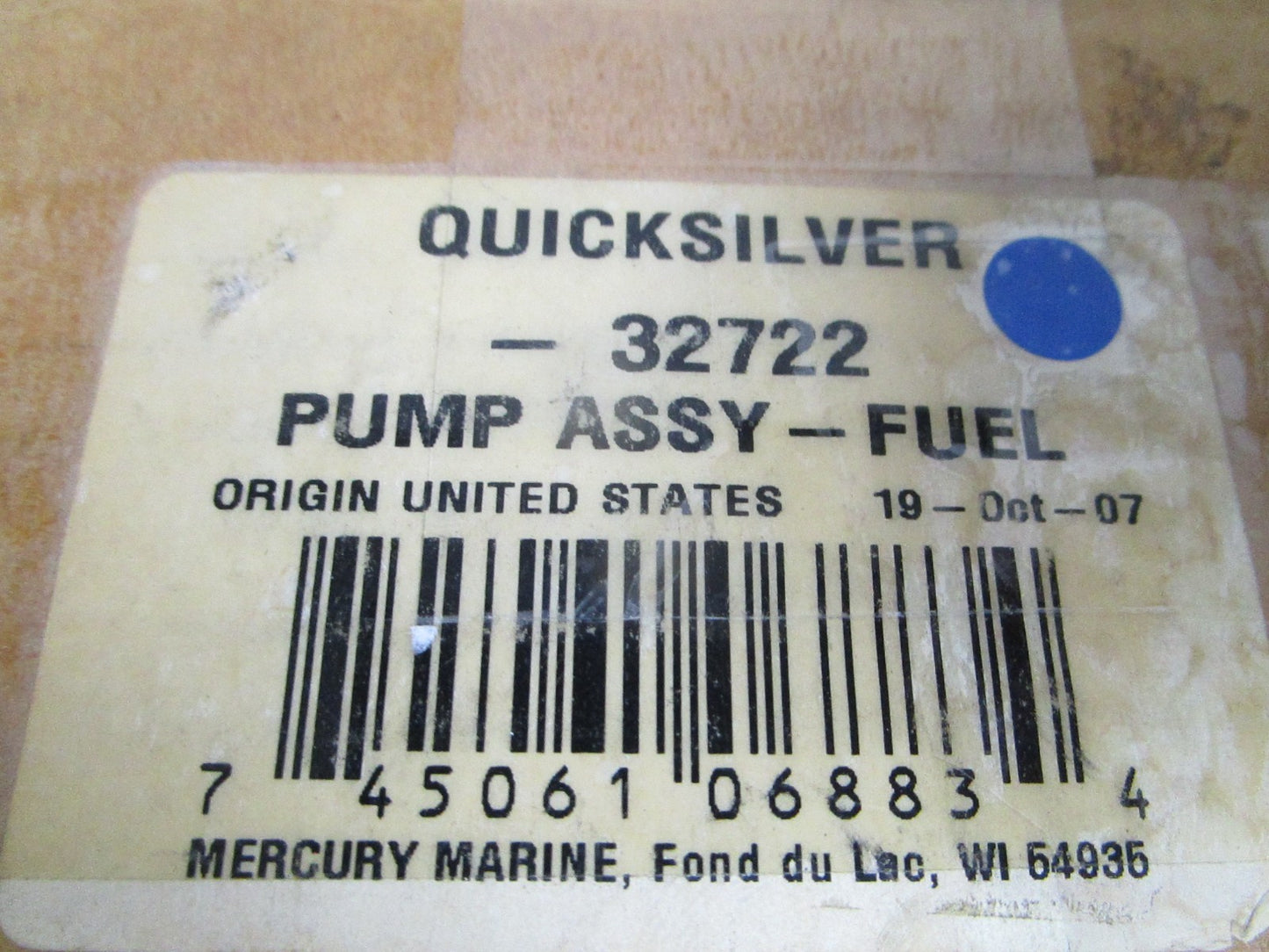 NEW OEM 32722 Mercury Quicksilver Fuel Pump Assembly 0720