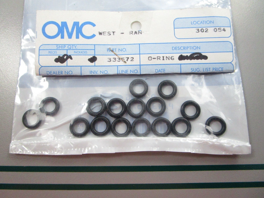 NEW OEM (LOT OF 16) 333572 0333572 OMC Johnson Evinrude O-Ring 0810