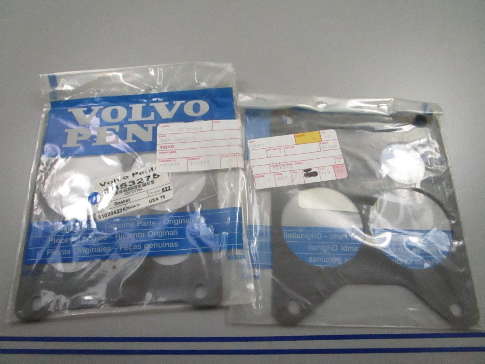 *NEW OEM* (LOT OF 2) 0810 Volvo Penta Gasket 3853275