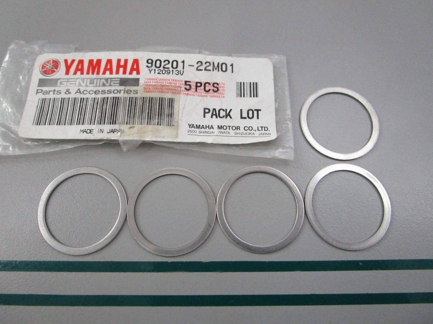 NEW OEM (LOT OF 5) 90201-22M01-00 Yamaha Plate Washer 0810