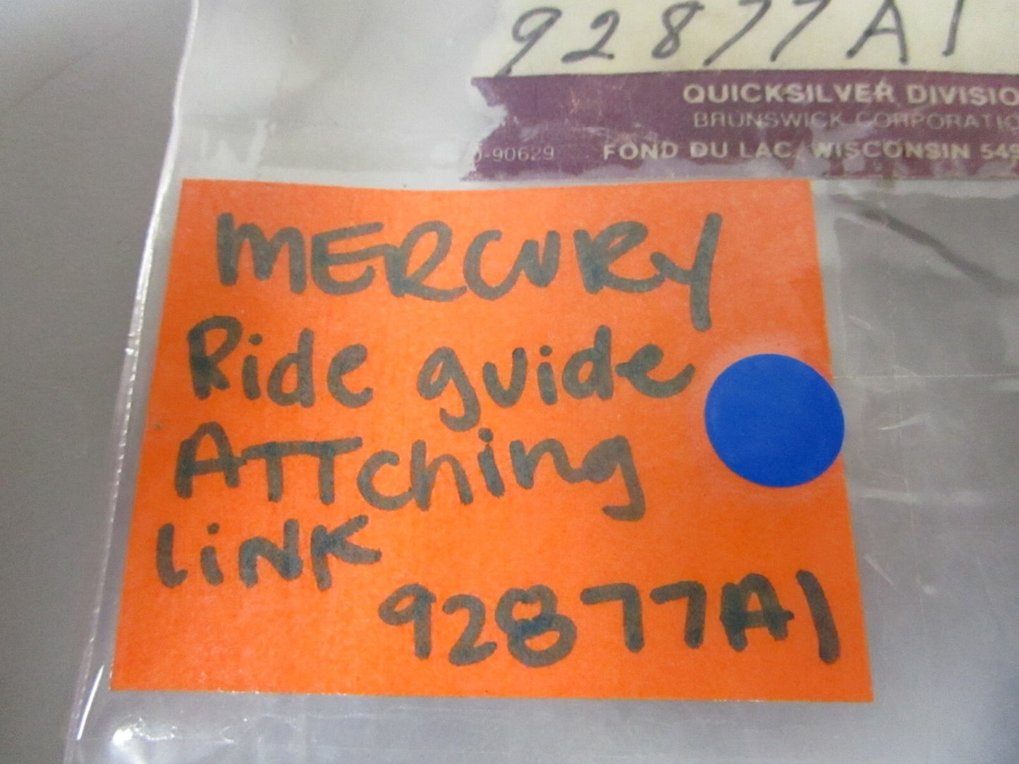 *NEW OEM* 0720 Mercury Quicksilver Ride Guide Attaching Link 92877A1