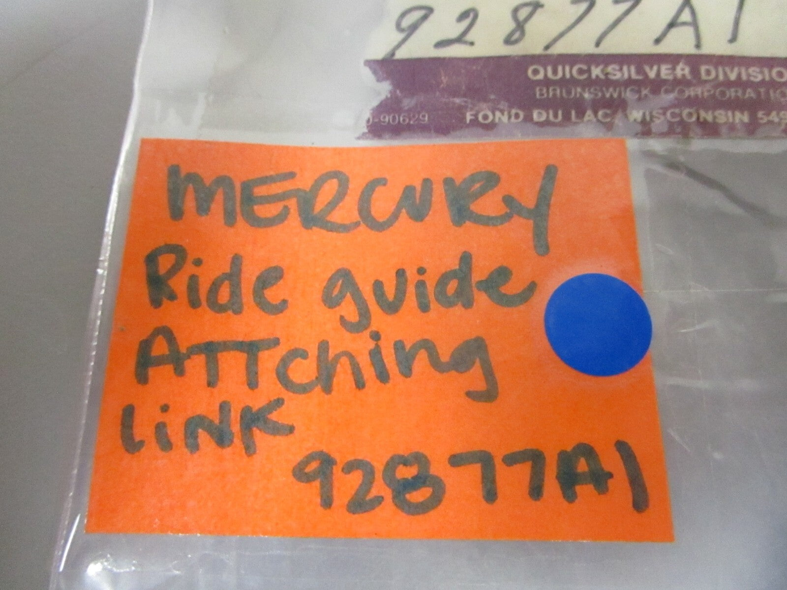 *NEW OEM* 0720 Mercury Quicksilver Ride Guide Attaching Link 92877A1