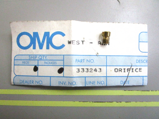 *NEW OEM* 0750 OMC Johnson Evinrude #16 ORIFICE 333243 0333243