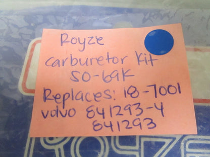 *NEW* 0810 Royze Carburetor Kit S0-69K Replaces: 18-7001 Volvo 841293-4 841293
