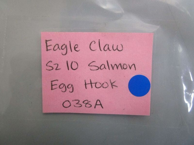 *NEW* (LOT OF 2) 0770 Eagle Claw Size 10 Salmon Egg Hook 038A
