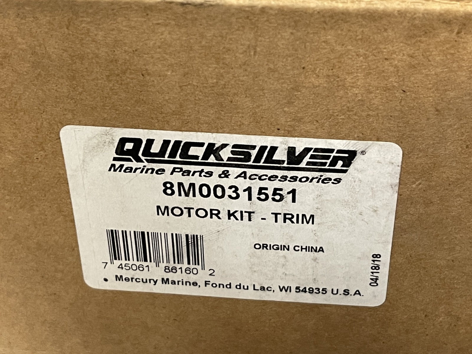 *NEW OEM* 0670 Mercury Quicksilver Trim Motor Kit 8M0031551