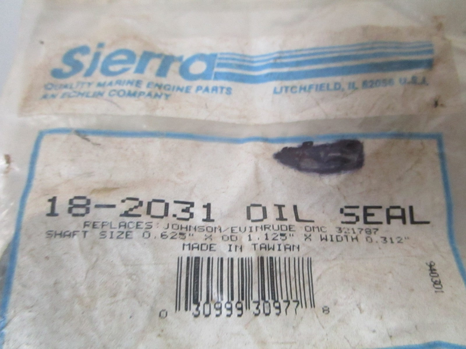 NEW 18-2031 Replaces: OMC 321787 Sierra Oil Seal 0810