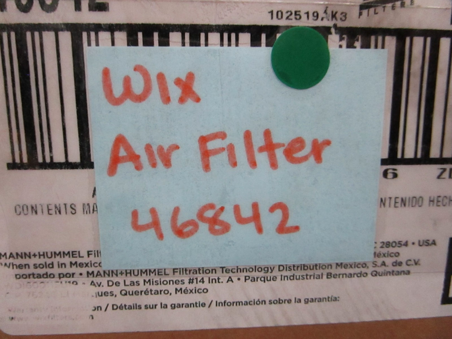 NEW OEM 46842 Wix Air Filter 0820