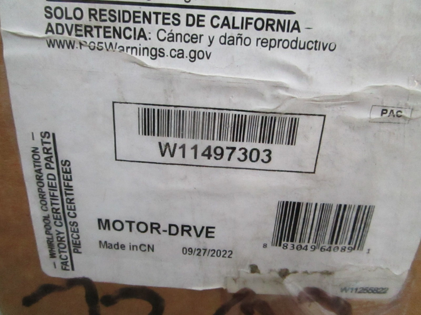 Whirlpool W11497303 NEW OEM Top Load Washer Drive Motor Maytag Kenmore 0820