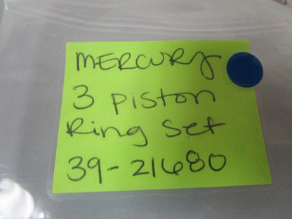 NEW OEM 39-21680 Mercury Quicksilver 3 Piston Ring Set 0810