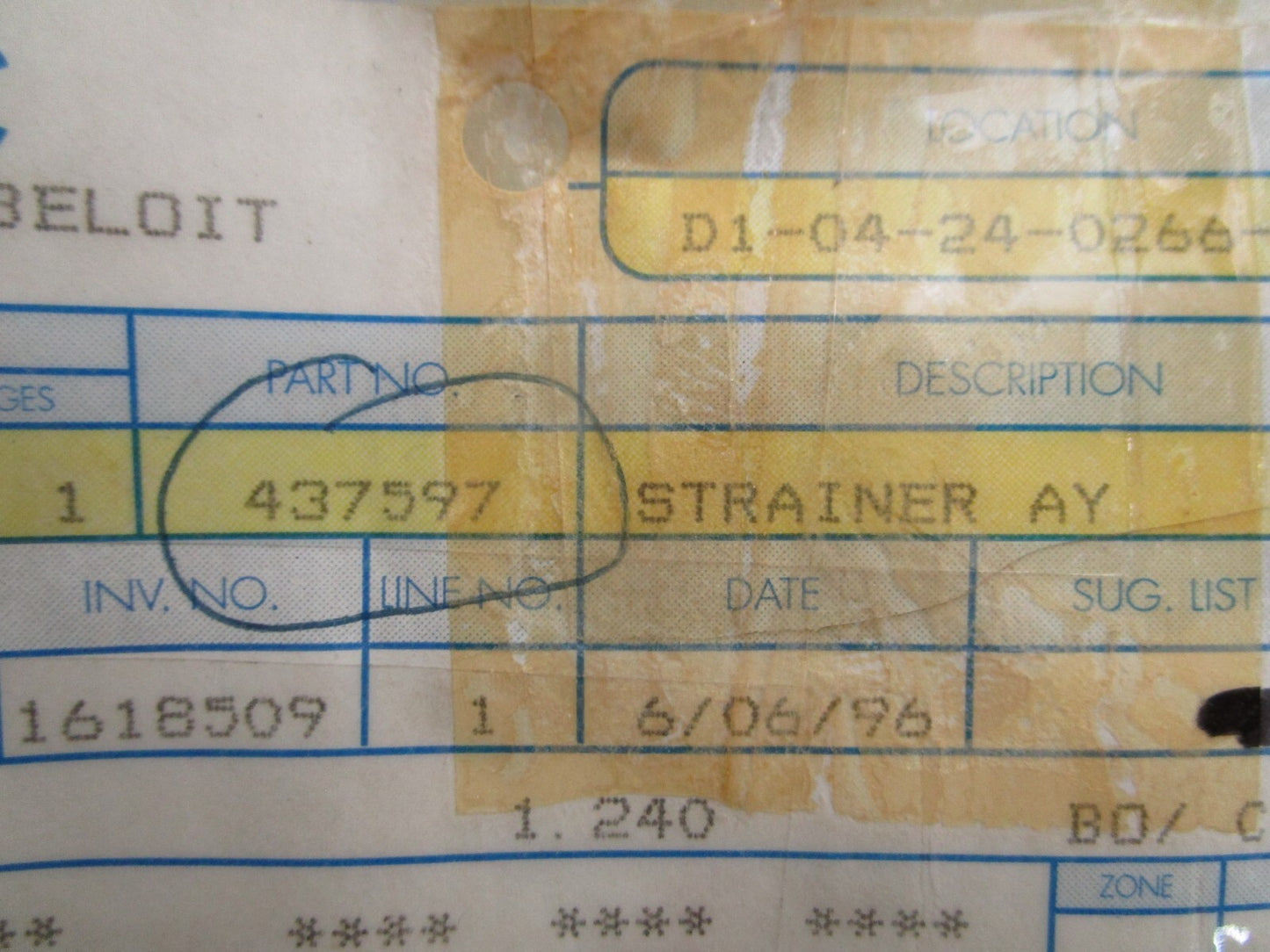 *NEW OEM* 0820 OMC Johnson Evinrude Strainer Assy 437597 0437597