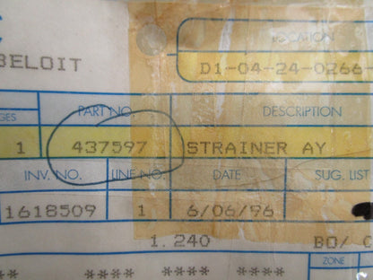 *NEW OEM* 0820 OMC Johnson Evinrude Strainer Assy 437597 0437597