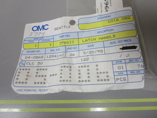 *NEW OEM* 0810 OMC Johnson Evinrude Latch Handle 396611 0396611