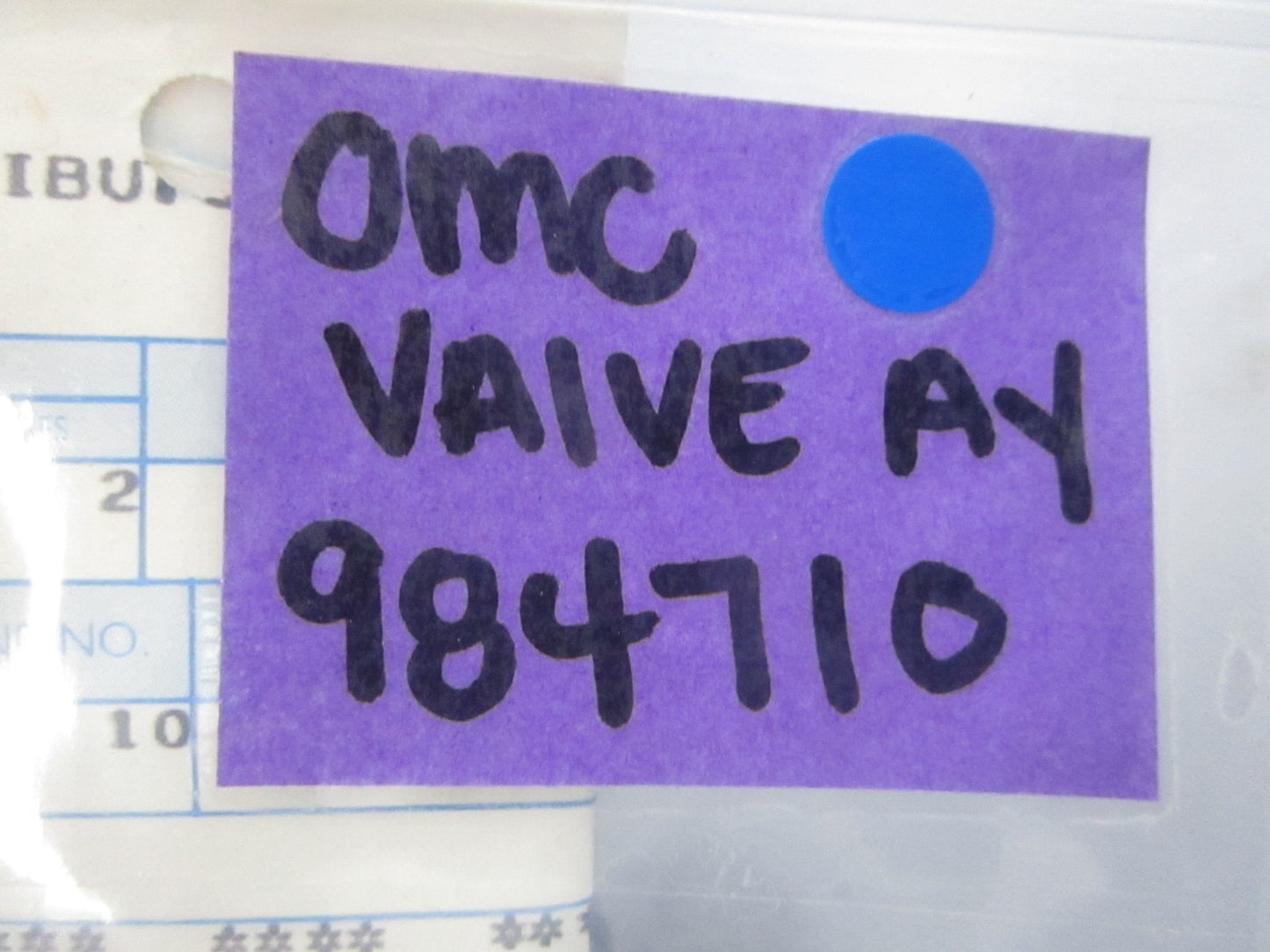 NEW OEM 984710 0984710 OMC Johnson Evinrude Valve Assembly 0810