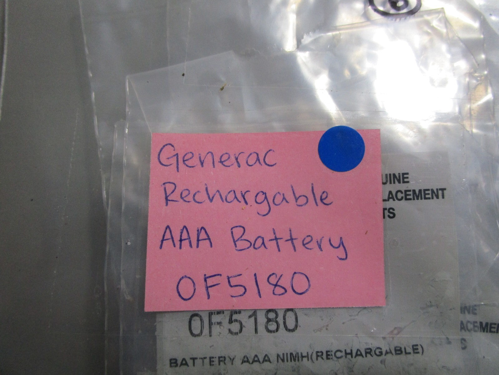 *NEW* (LOT OF 3) 0810 Generac Rechargeable AAA Battery OF5180