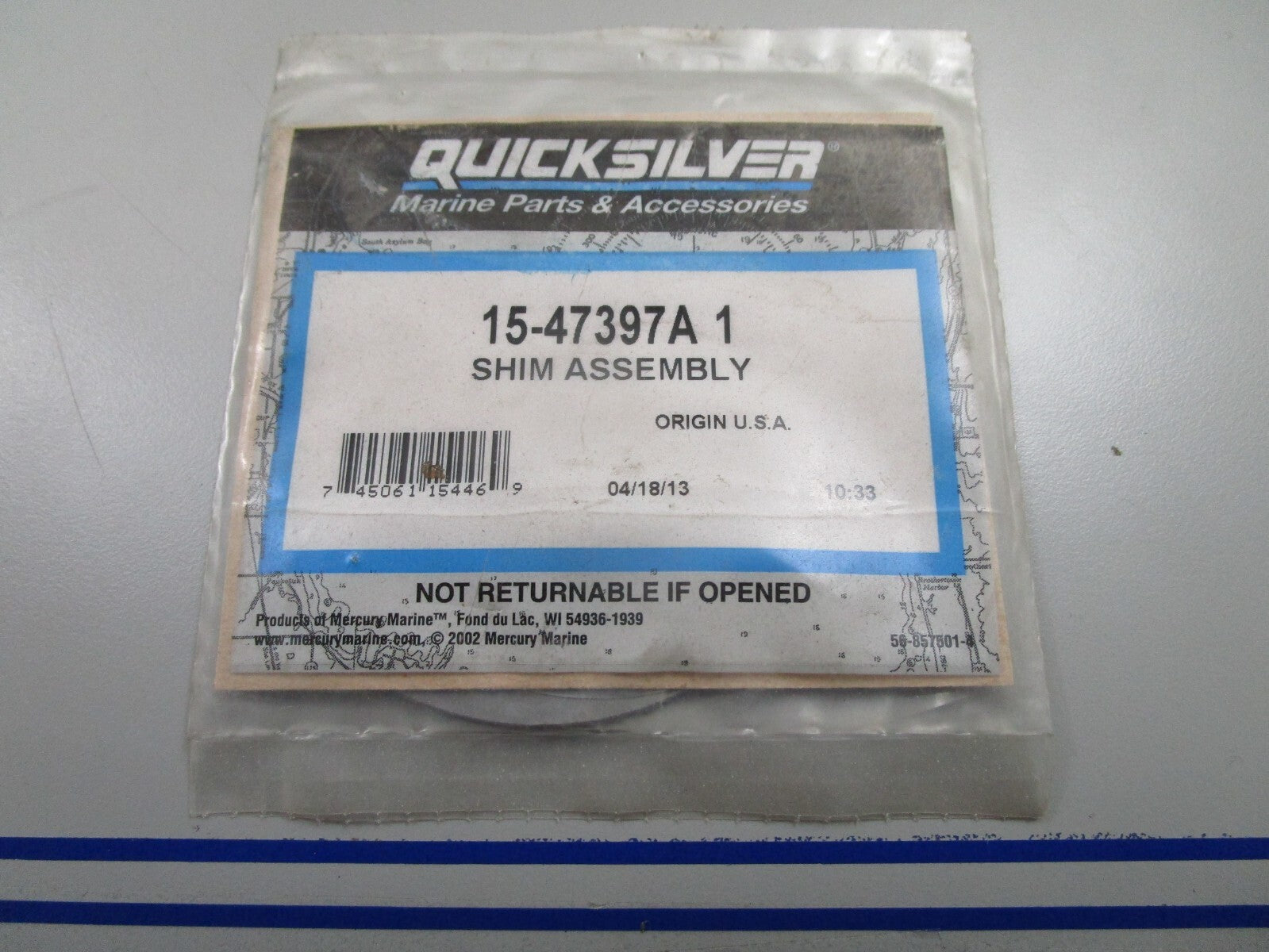 *NEW OEM* 0810 Mercury Quicksilver 5 Pc Shim Set 15-47397A1
