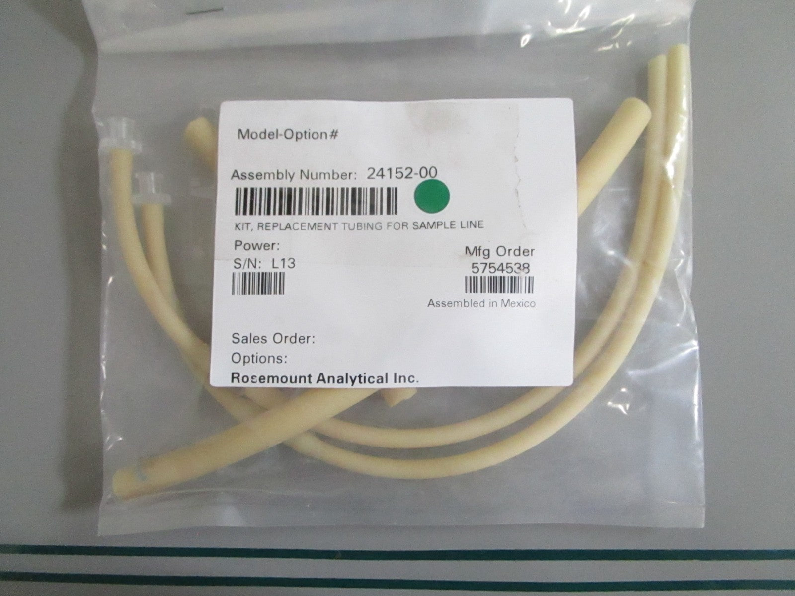 Rosemount 24152-00 TCL Sample Line Replacement Tubing Kit NEW OEM 0820