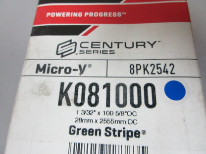 NEW K081000 Gates Micro-V 1-3/32" x 100 ⅝" Serpentine Belt 0720