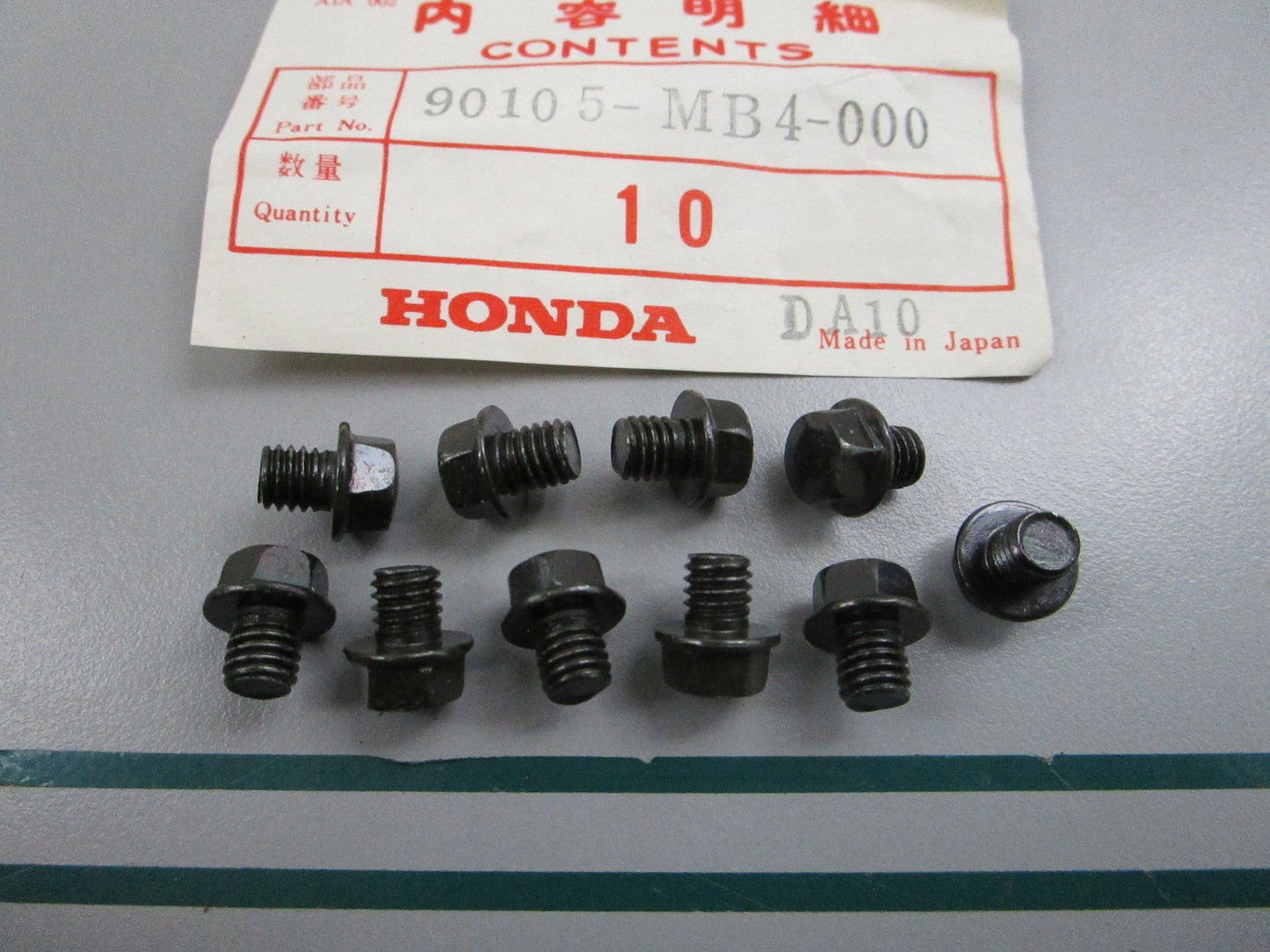 NEW OEM (LOT OF 10) 90105-MB4-000 Honda Bolt 0810