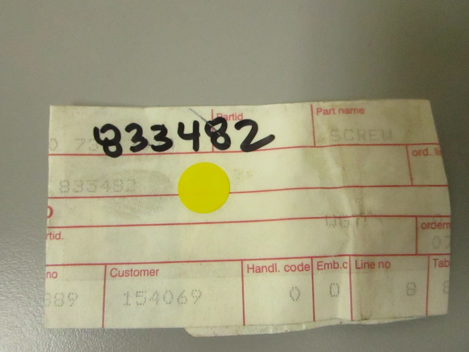 *NEW OEM* 0750 Volvo Penta SCREW 833482