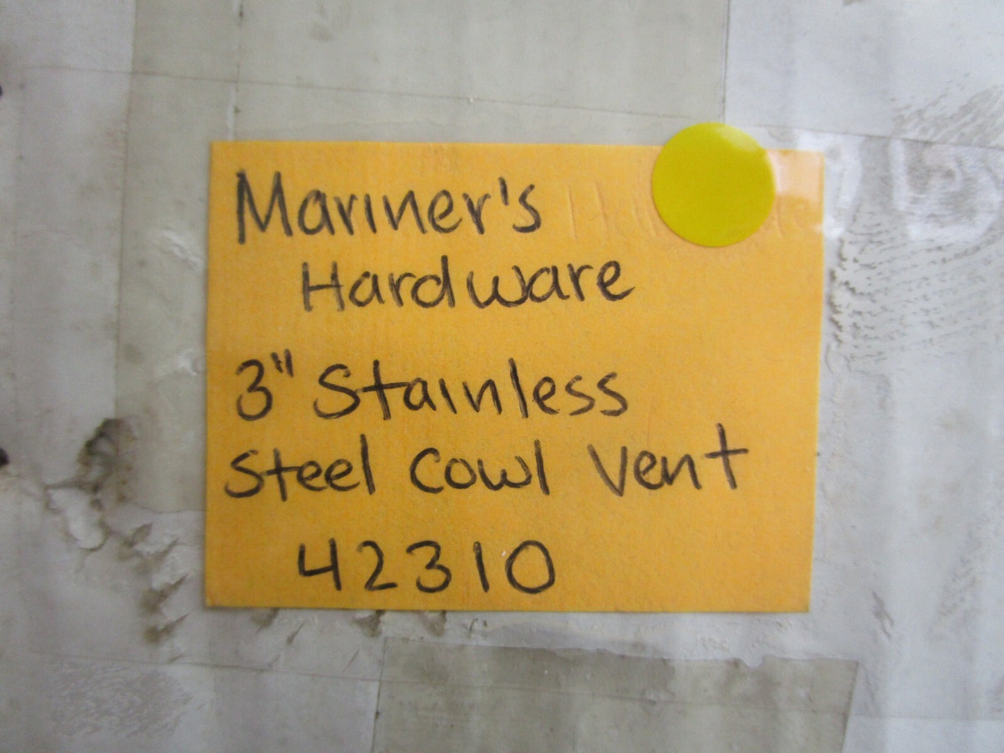 *NEW* 0820 Mariner's Hardware 3" Stainless Steel Cowl Vent 42310