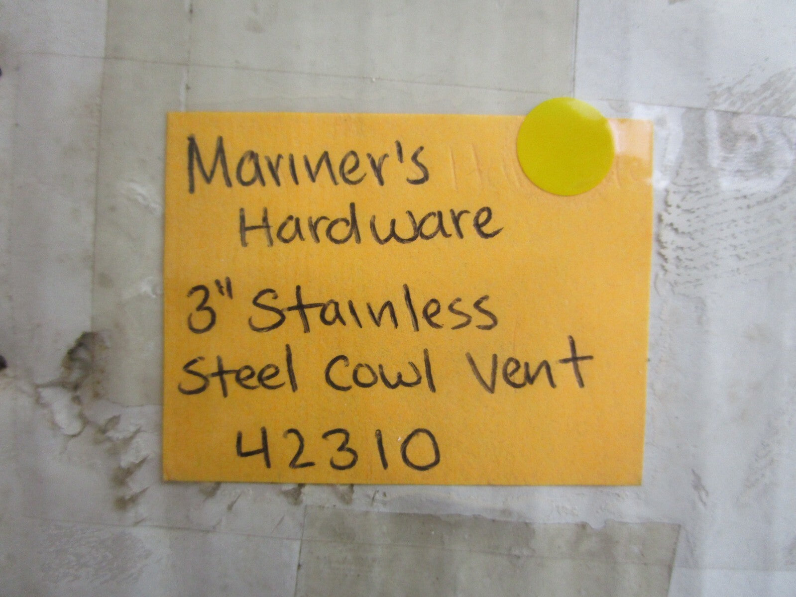 *NEW* 0820 Mariner's Hardware 3" Stainless Steel Cowl Vent 42310