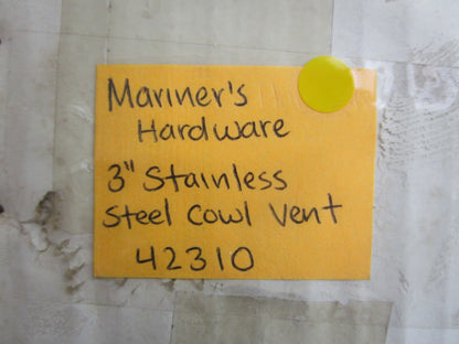 *NEW* 0820 Mariner's Hardware 3" Stainless Steel Cowl Vent 42310