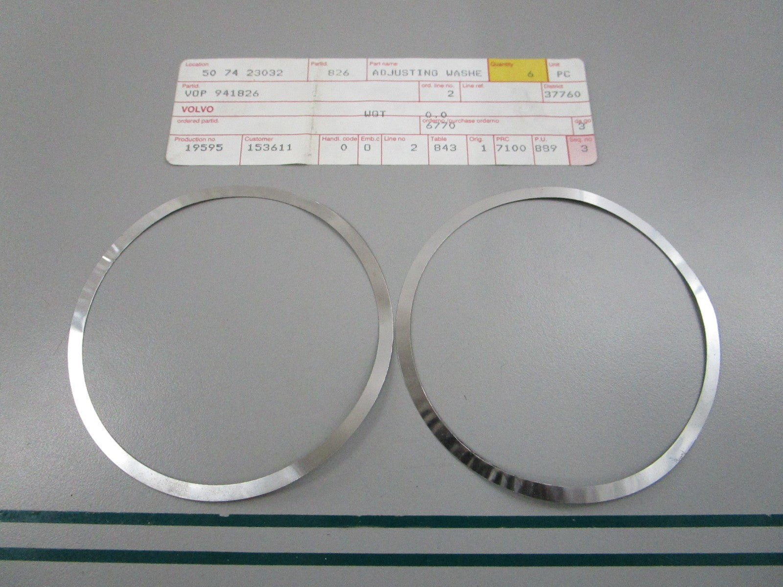 NEW OEM (LOT OF 2) 941826 Volvo Penta Shim 0810