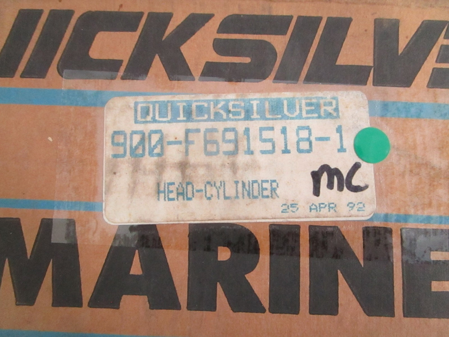 NEW OEM 900-F691518-1 Mercury Quicksilver Cylinder Head 0820