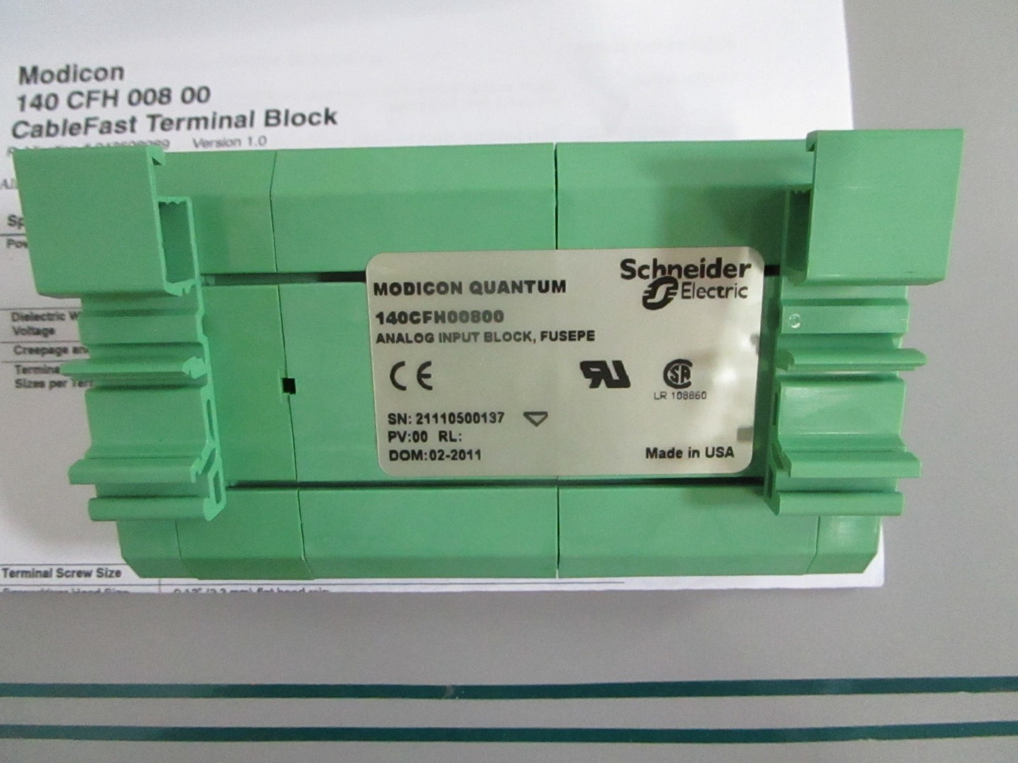 Schneider 140CFH00800 Modicon Quantum Analog Input Block Fused NEW OEM 0820