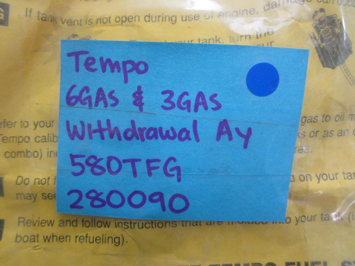 *NEW* 0820 Tempo 6GAS & 3GAS Withdrawal Assy 580TFG 280090