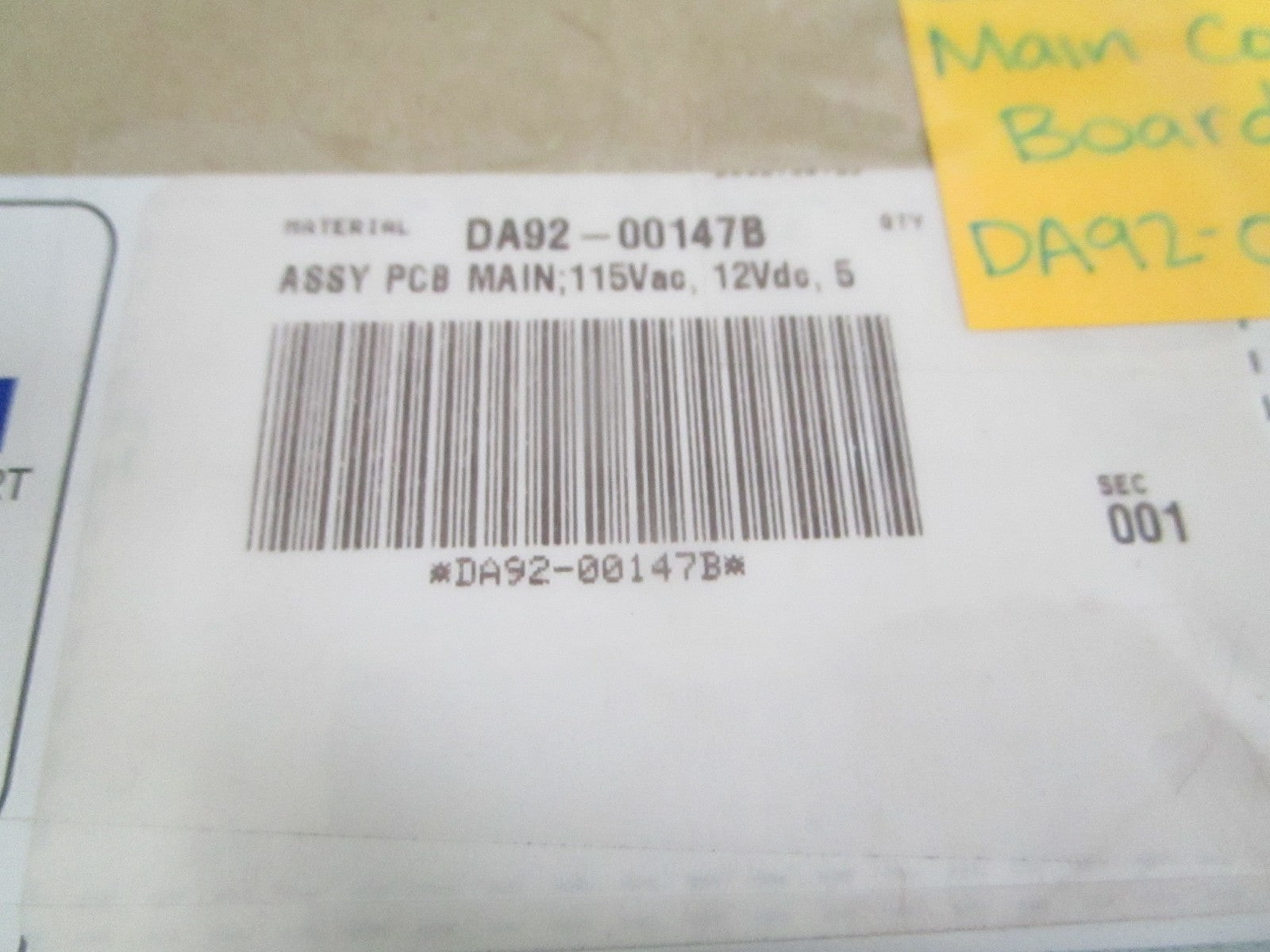 NEW OEM DA92-00147B Samsung Main Control Board 0820
