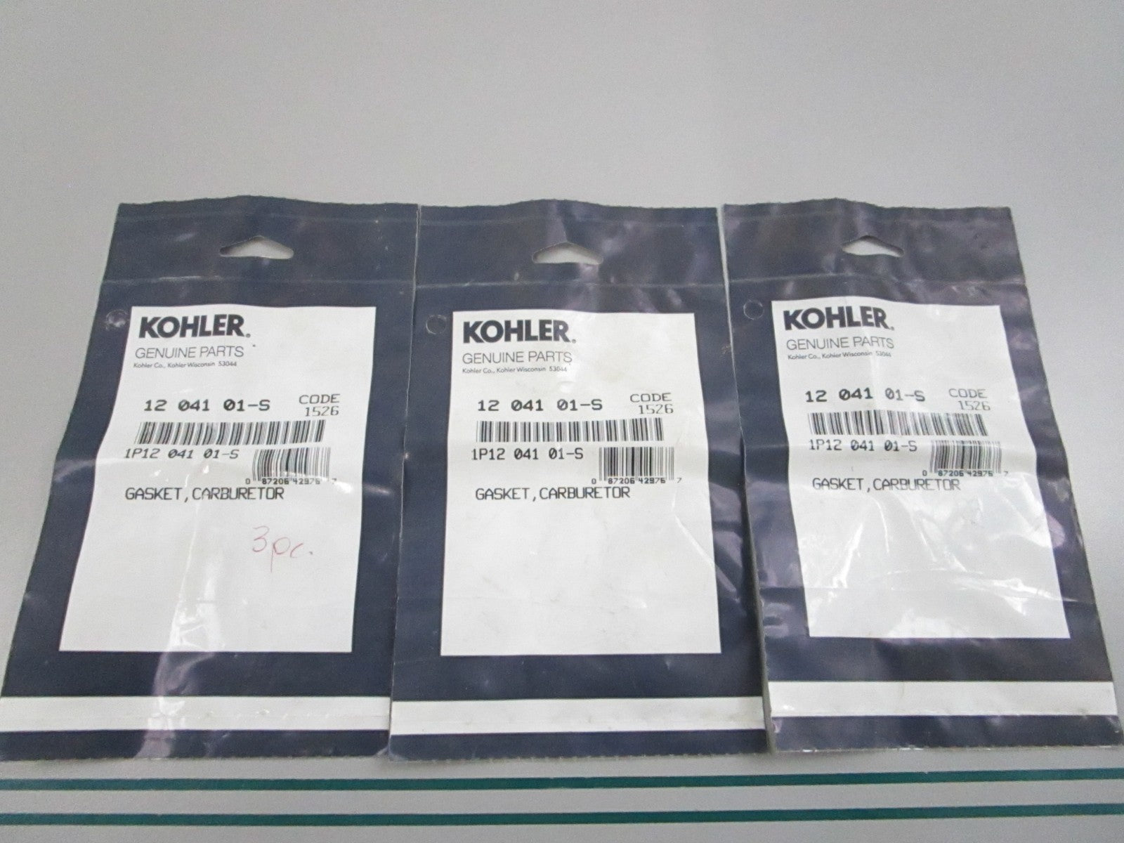 NEW OEM (LOT OF 3) 12 041 01-S Kohler Carburetor Gasket 0810