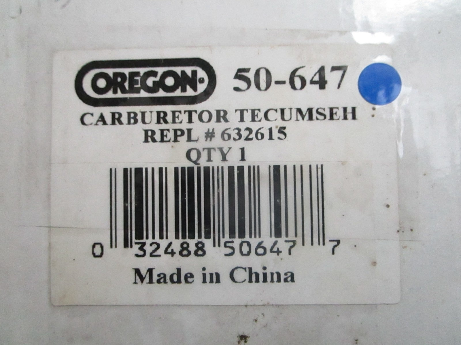 *NEW* 0820 Oregon Carburetor Assy 50-647 Replaces: Tecumseh 632615