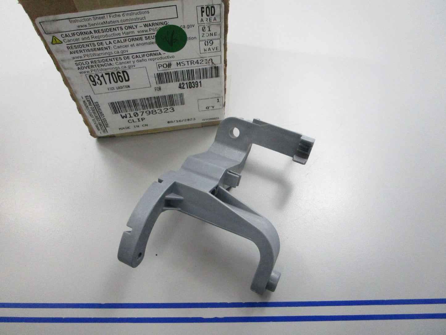 NEW OEM W10798323 Whirlpool Clip 0810