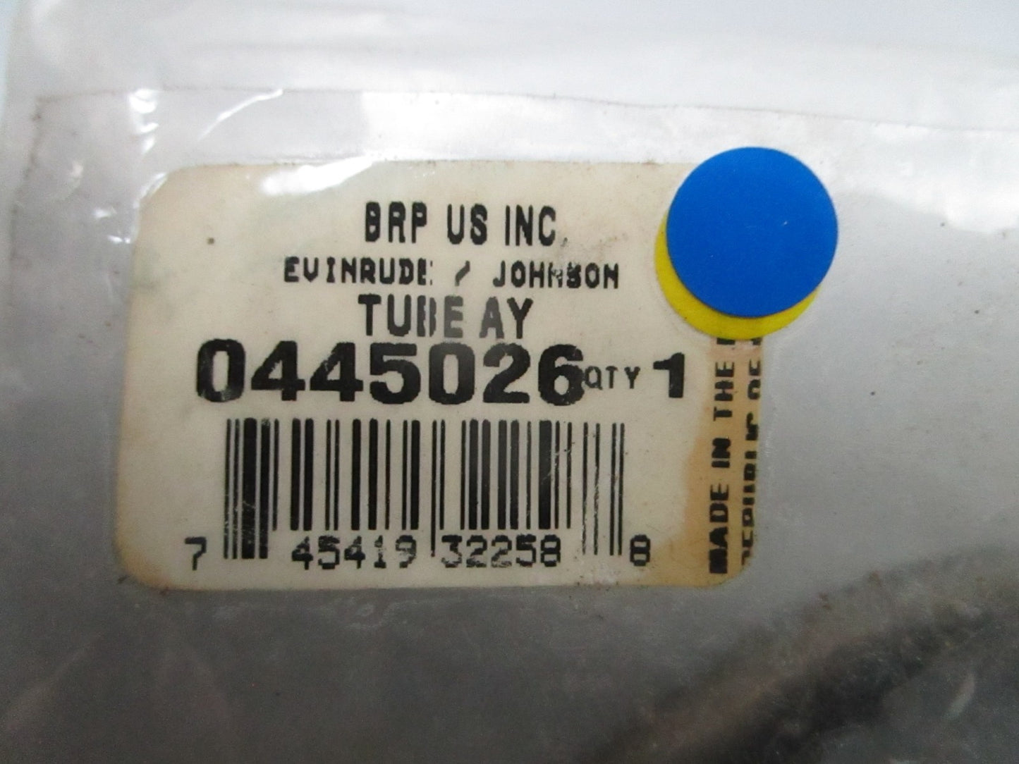 *NEW OEM* 0810 OMC Johnson Evinrude Tube Assembly 445026 0445026