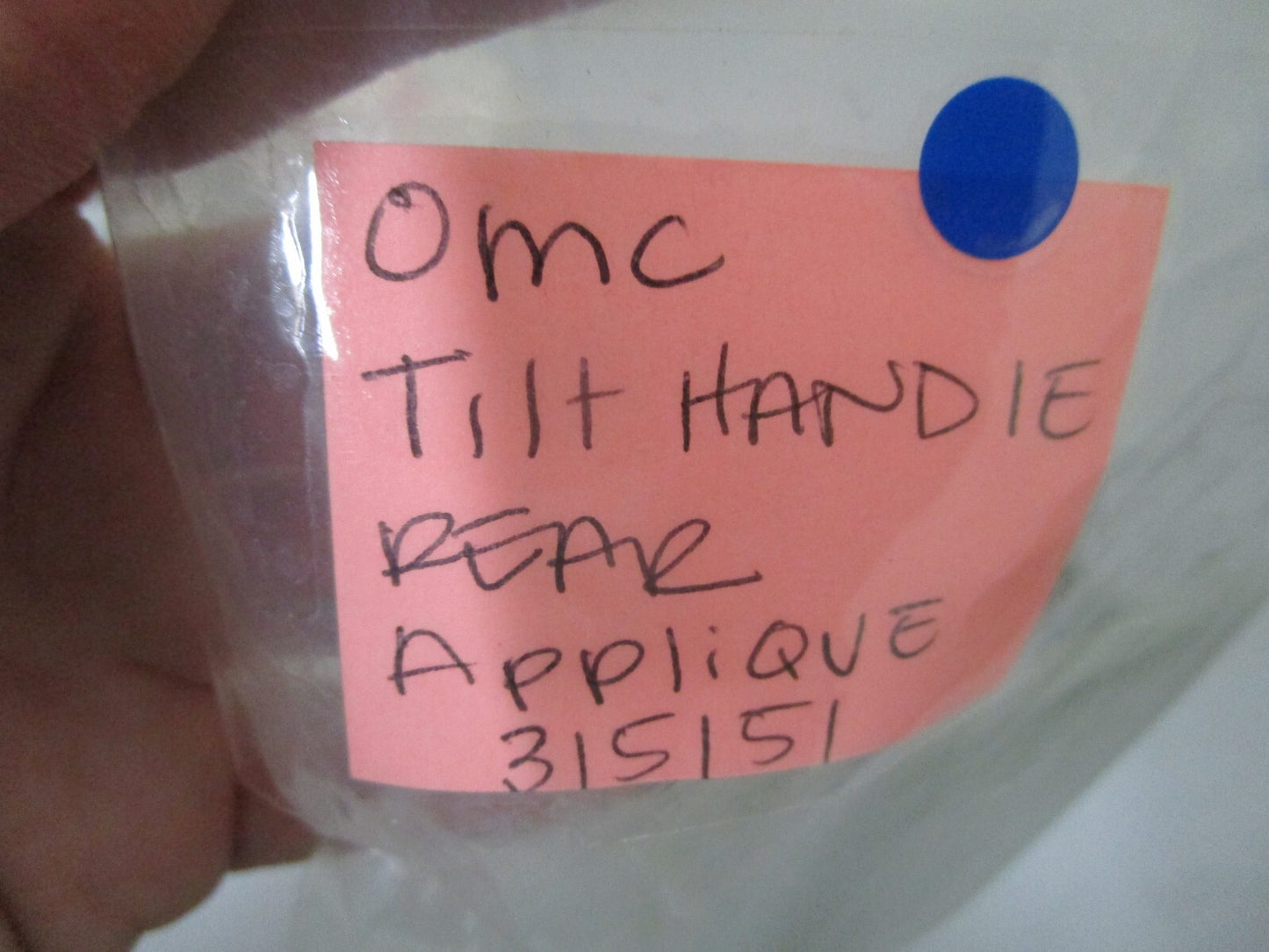 *NEW OEM* 0810 OMC Johnson Evinrude Tilt Handle Rear Applique 315151 0315151