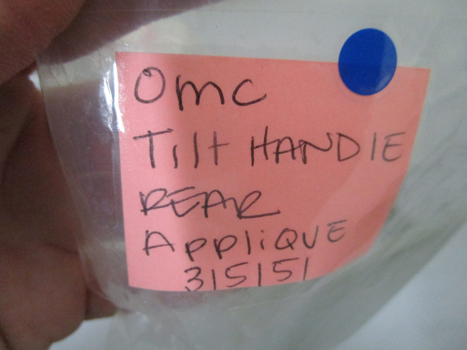 *NEW OEM* 0810 OMC Johnson Evinrude Tilt Handle Rear Applique 315151 0315151