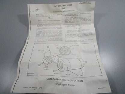 NEW OEM 387034 0387034 OMC Johnson Evinrude Transistor & O-Ring 0810