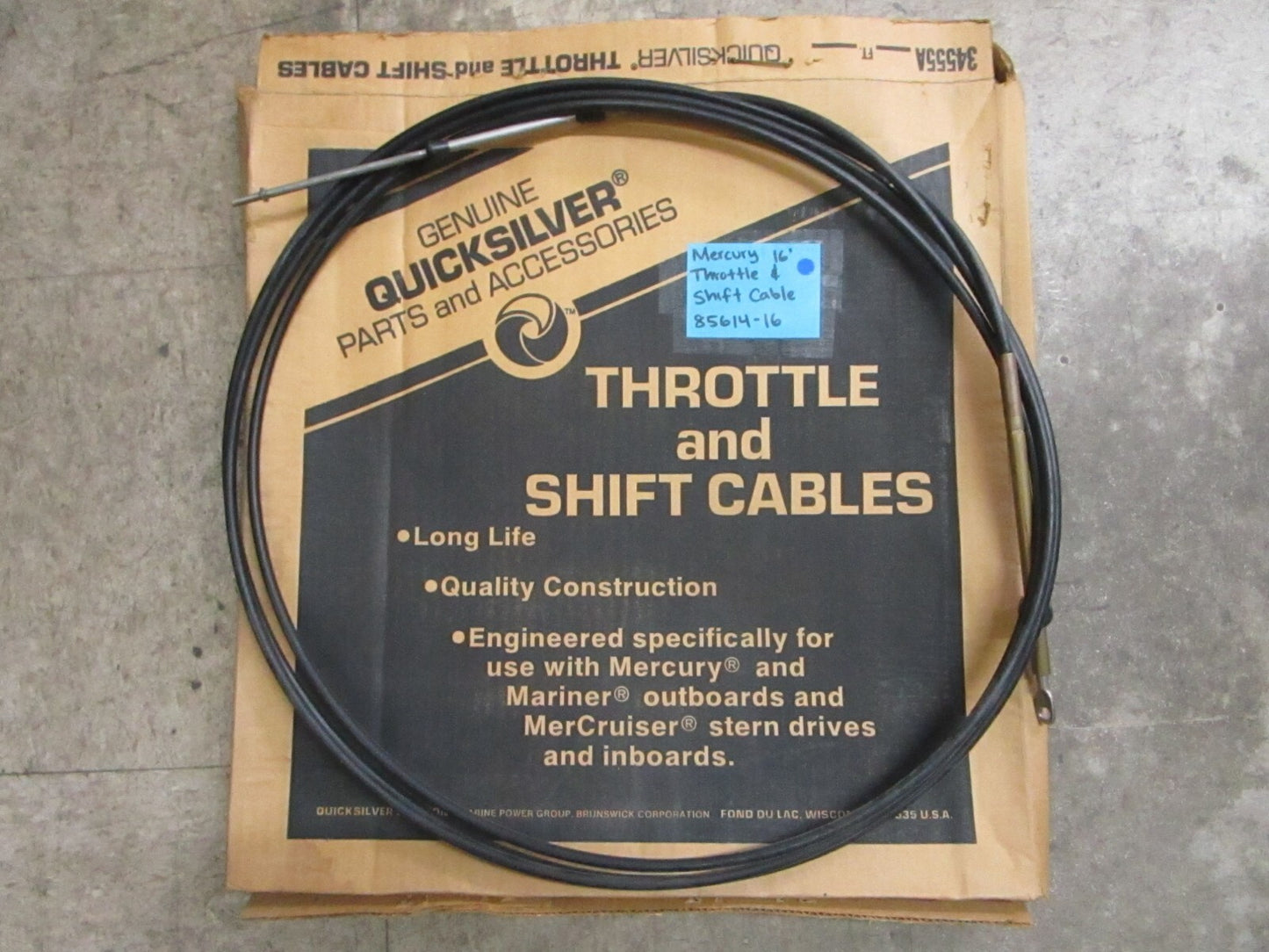 *NEW OEM* 0820 Mercury Quicksilver 16' Control Cable 85614-16 8561416