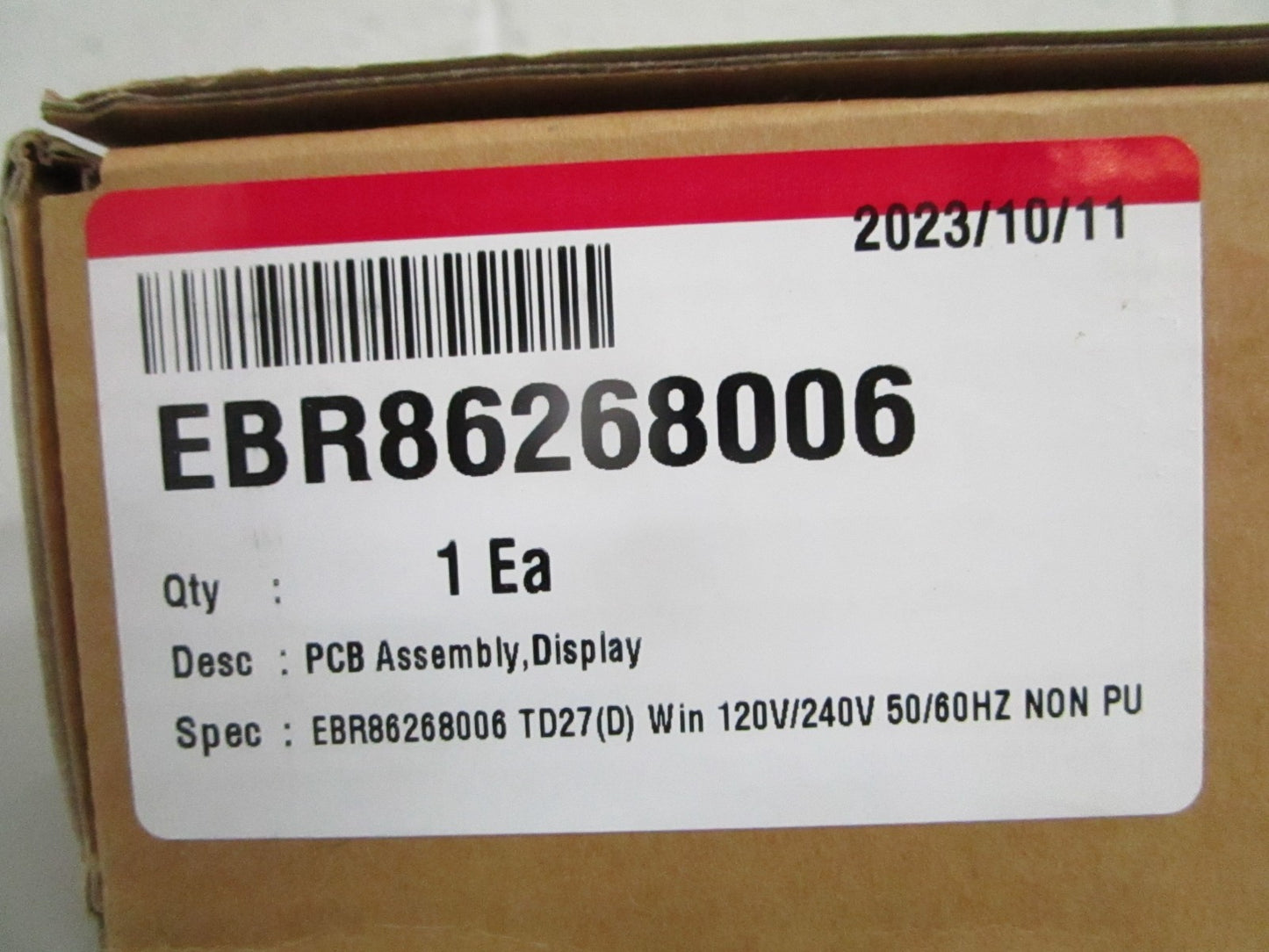 NEW OEM EBR8628006 LG Dryer Control Board 0820