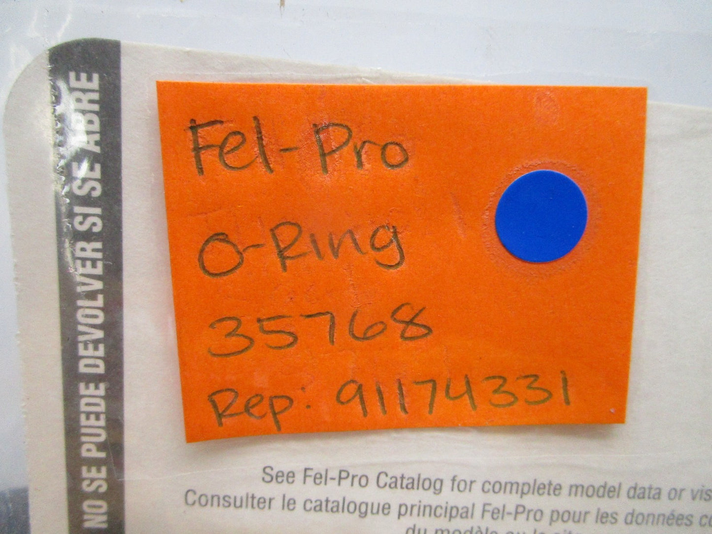 *NEW* 0810 Fel-Pro O-Ring 35768 Replaces: 91174331