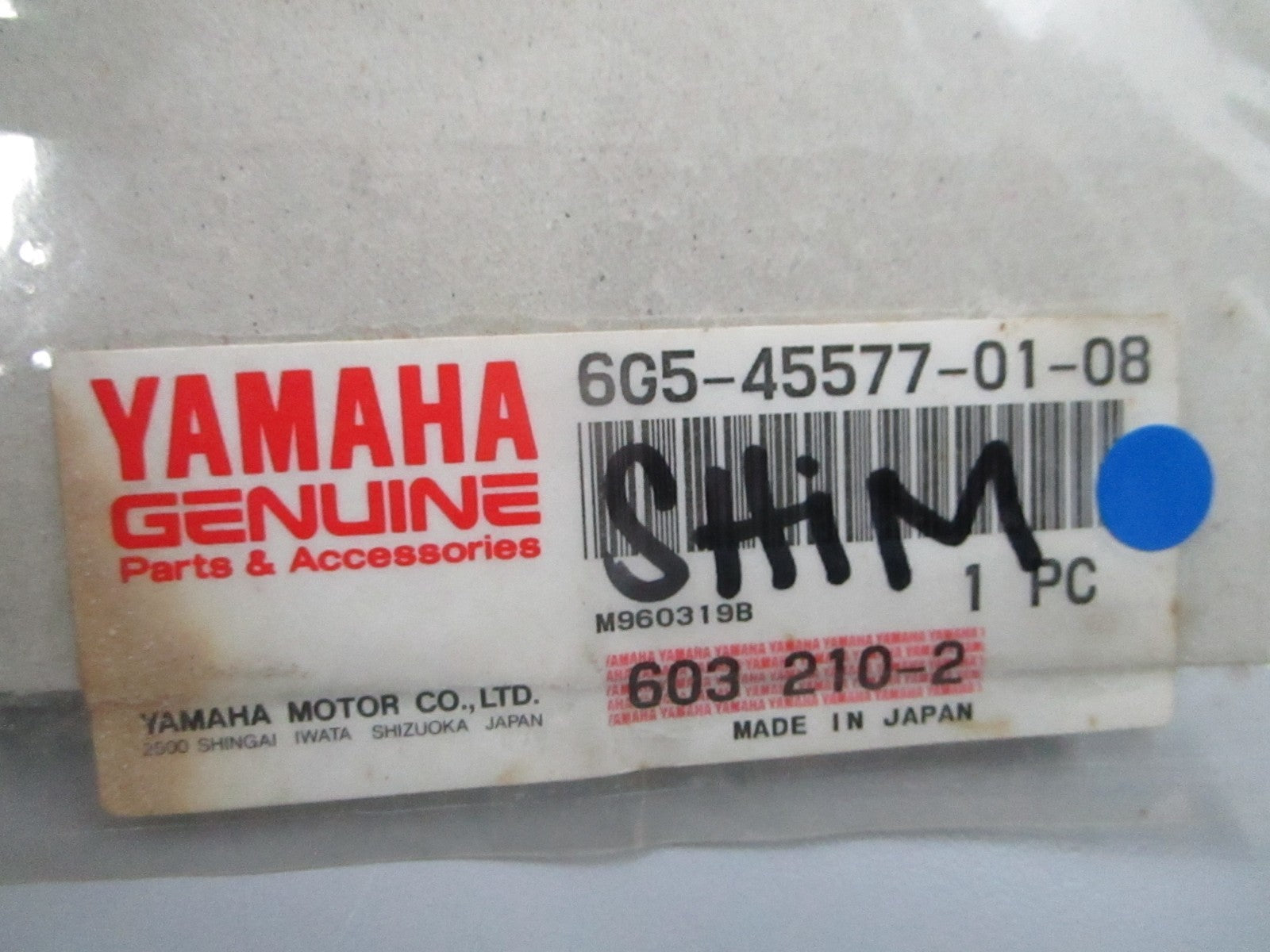 *NEW OEM* 0810 Yamaha Shim 6G5-45577-01-08