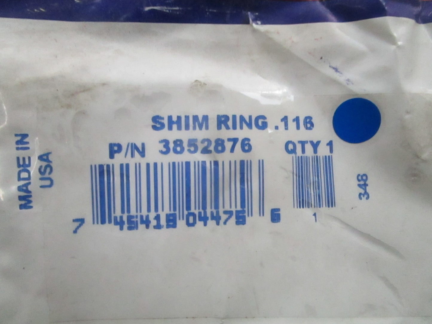 *NEW OEM* 0810 OMC Johnson Evinrude .116 Shim Ring 3852876
