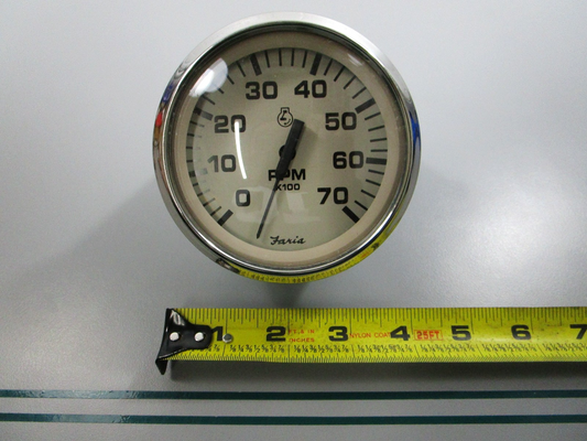 NEW TC9801A Faria 70 RPM 7000 White Face Chrome Bezel 0810