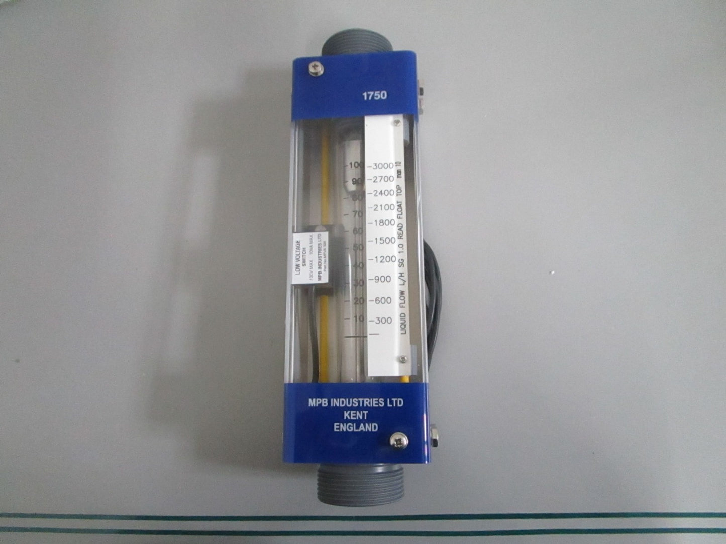 MPB Industries Series 1750 Variable Area Flowmeter Glass Tube NEW OEM 0820