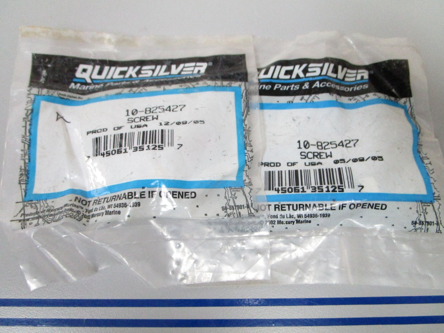 NEW OEM (LOT OF 2) 10-825427 Mercury Quicksilver Screw 0810